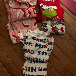 Carter's and Grinch Christmas Kids Pajama Set - Red, White, Pink